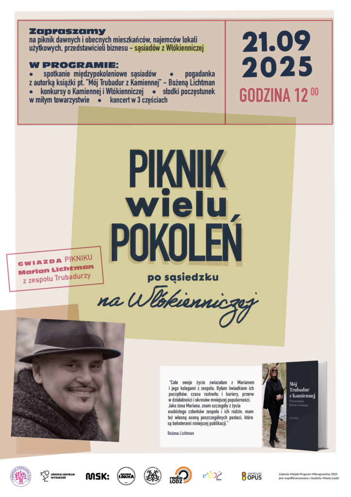 plakat Piknik Wielu Pokoleń po Sąsiedzku na Włókienniczej
